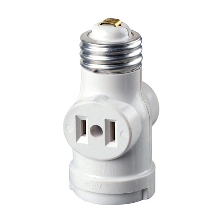 Leviton Leviton Plastic Keyless Lampholder w/Outlet 1 pk 1403-W